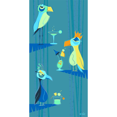 Trouble At The Treetop Lounge Original Painting