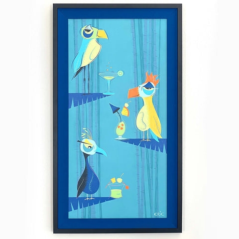 Trouble At The Treetop Lounge Original Painting